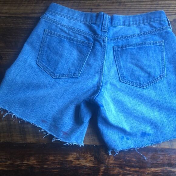 Old Navy Diva Size 6 American Flag Hand Painted Shorts Raw Hem - Picture 6 of 9